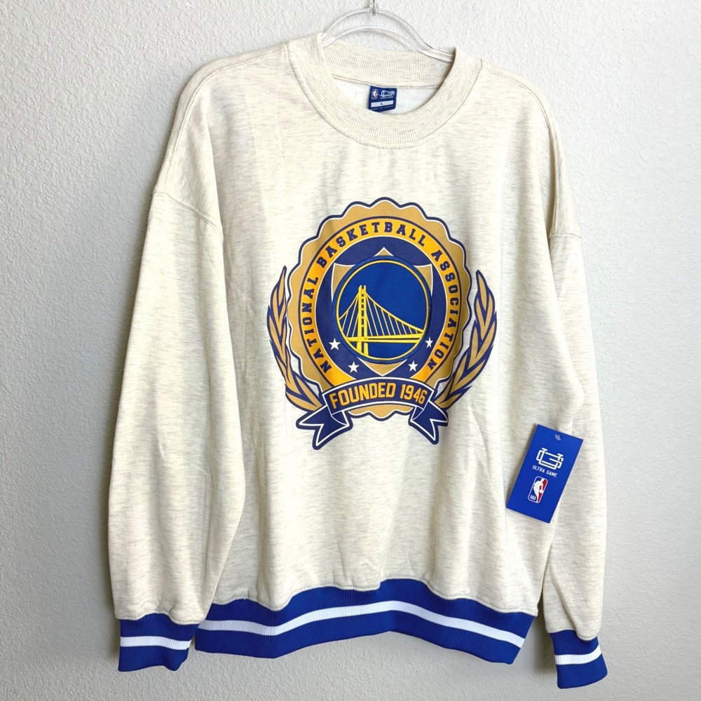 Ultra Game NBA Golden State Warriors Sweatshirt Men L Oat Dominate Crew Fan Gear